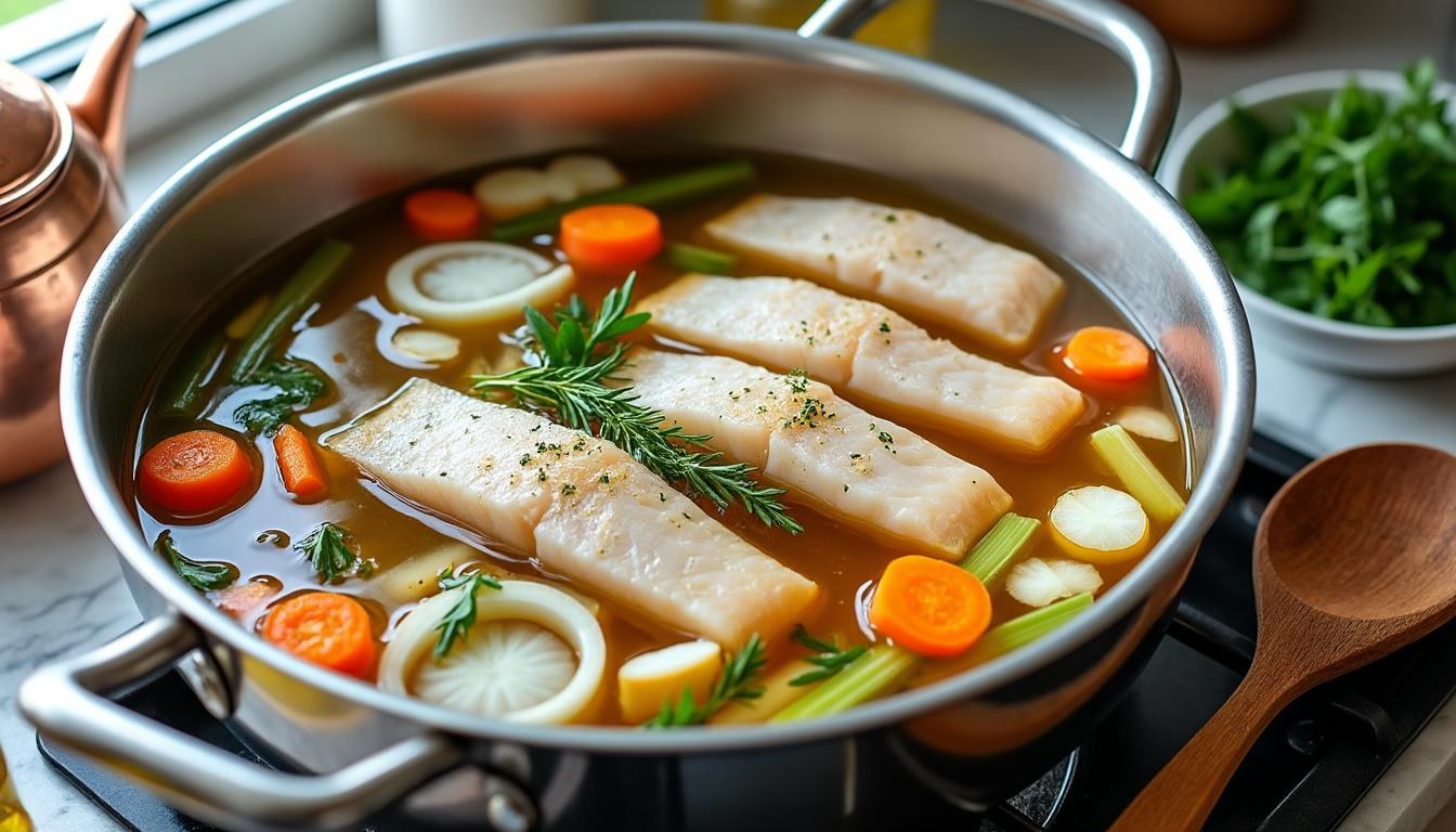 découvrez les règles d'or pour réussir la cuisson du poisson au court-bouillon et obtenir une texture tendre et savoureuse à chaque fois.