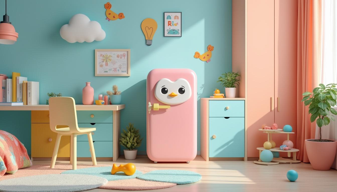 découvrez notre sélection de mini frigos spécialement conçus pour les chambres d'enfants, alliant sécurité optimale et faible niveau sonore pour un confort garanti.