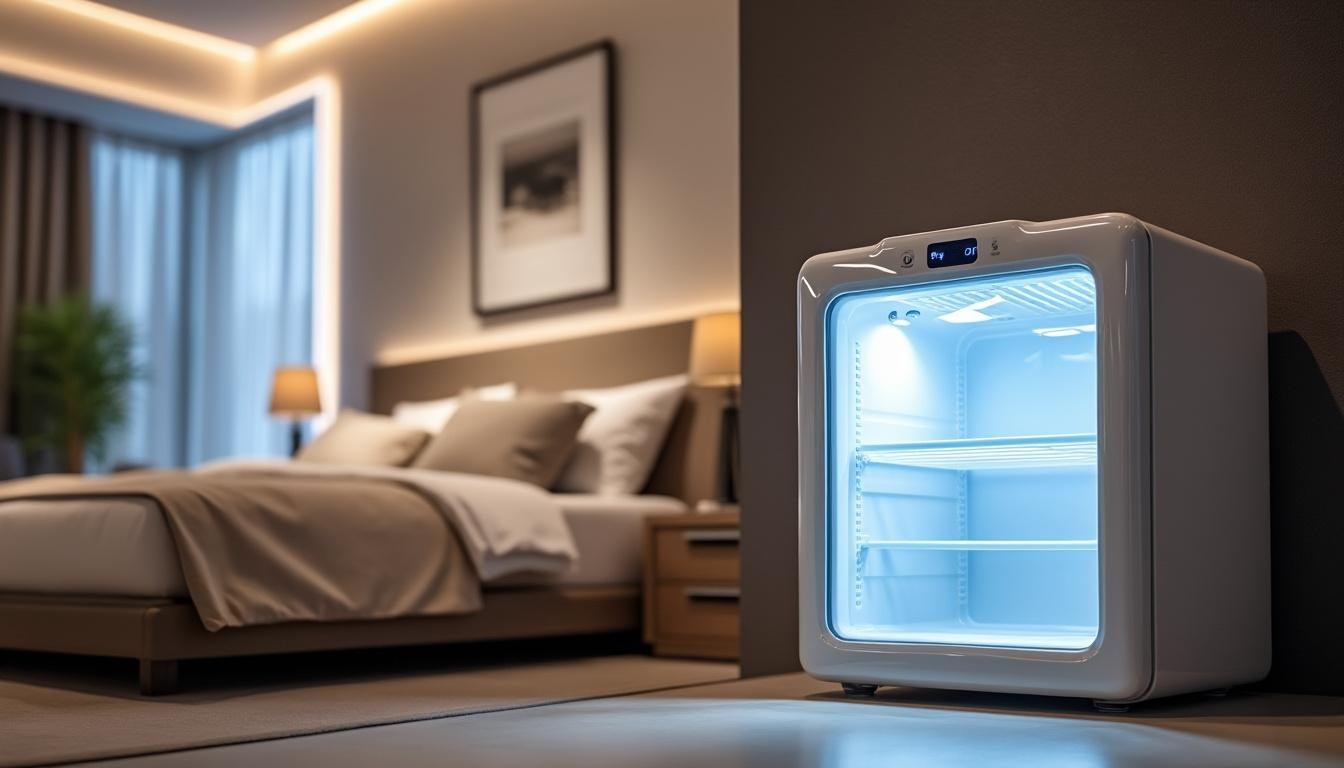 découvrez le mini frigo led, l'alliance parfaite entre fonctionnalité et design lumineux pour sublimer votre décoration intérieure avec une touche moderne et originale.