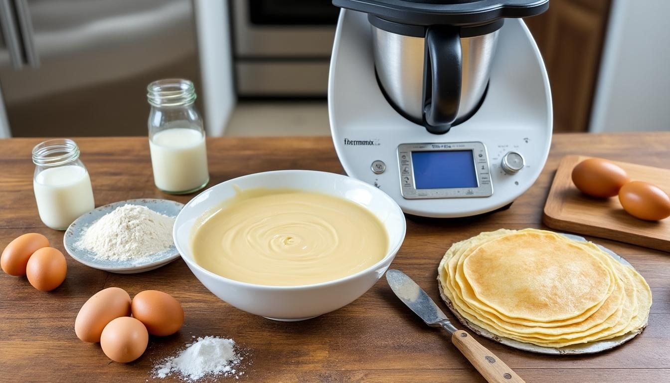 découvrez la recette inratable de pâte à crêpes au thermomix, simple et rapide, pour des crêpes parfaitement lisses et sans grumeaux à chaque fois.