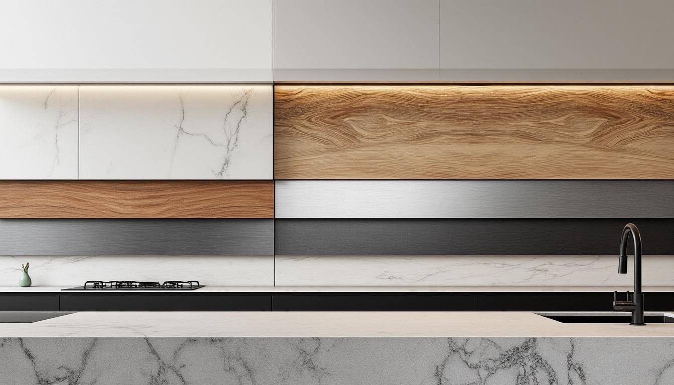 dĂ©couvrez notre comparatif des meilleurs revĂȘtements pour plans de travail de cuisine afin de choisir le matĂ©riau idĂ©al alliant esthĂ©tisme, durabilitĂ© et facilitĂ© d'entretien.