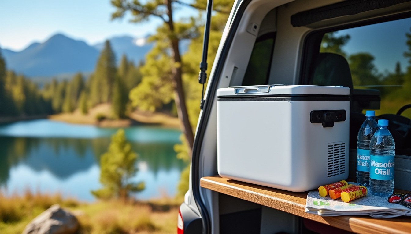 découvrez le mini frigo 12v, parfait pour garder vos aliments et boissons frais lors de vos sorties en camping ou vos longs trajets. compact, pratique et écoénergétique, il vous accompagne partout.
